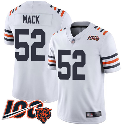 Chicago Bears Limited White Men Khalil Mack Jersey NFL Football #52 100th Season